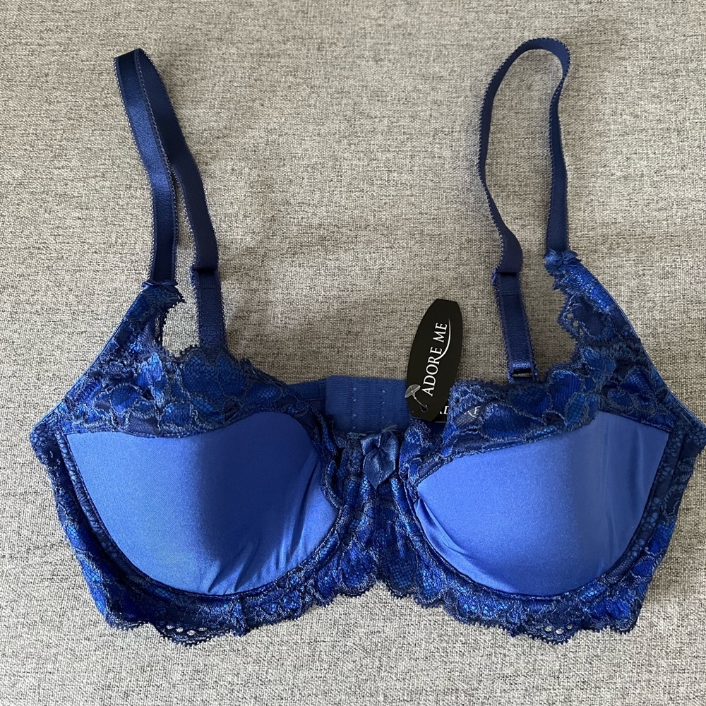NWT Adore Me Contour Lace Bra Blue 34D